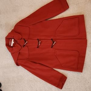 Larry Levine rust wool coat 2